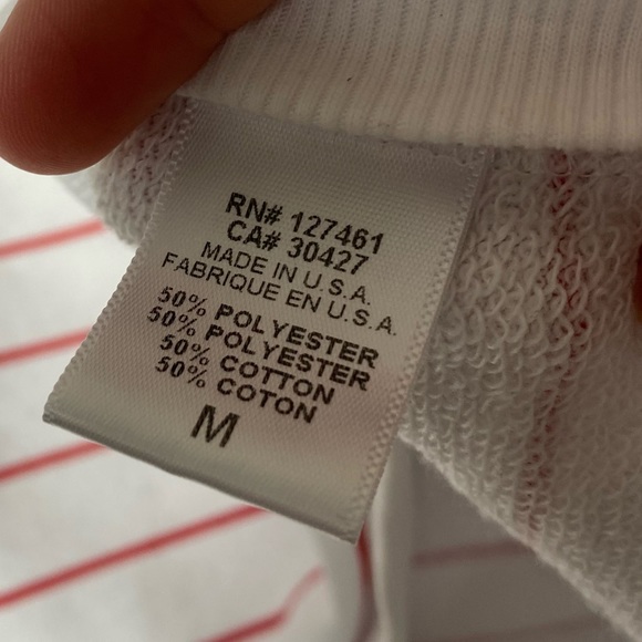 Wildfox Simple Stripe White Raglan Sleeve Crewneck Sweatshirt - Picture 10 of 11